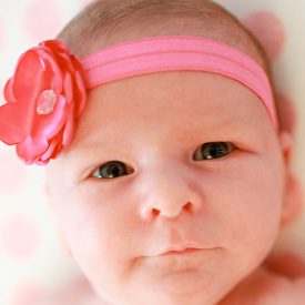 baby with flower